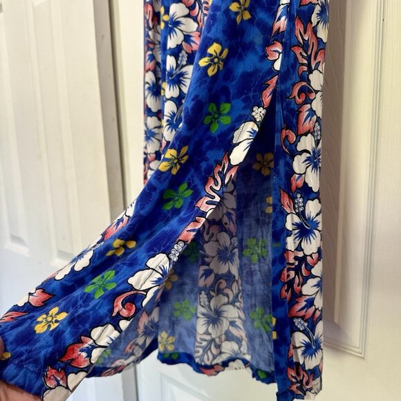 Island Planet Hawaiian Floral Maxi Skirt Sz M/L Tropical Beach - Picture 5 of 5